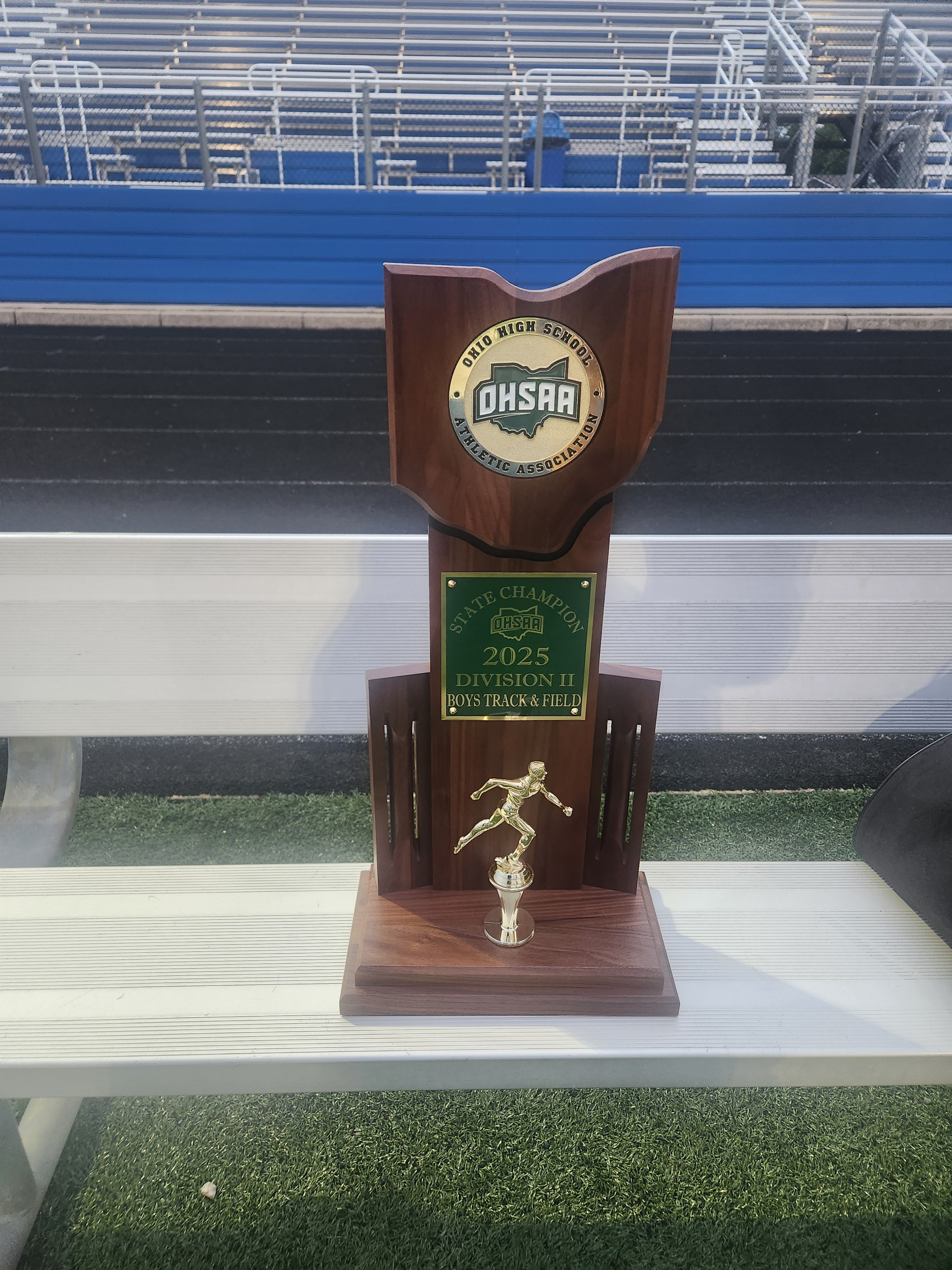 2025 OHSAA Division II Boys Track and Field State Champion trophy